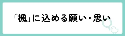 「楓」の意味や由来は？名前に込められる思いや名付けの例を紹介！