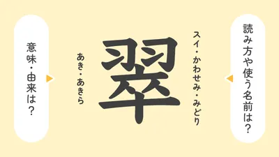 「翠」の意味や由来は？名前に込められる思いや名付けの例を紹介！
