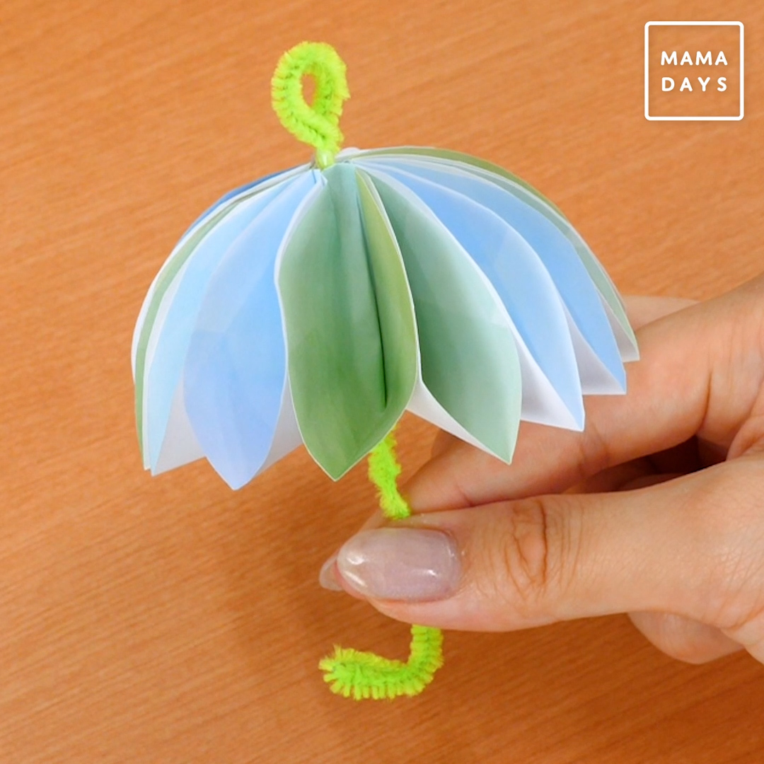 梅雨にぴったり 折り紙でできる立体傘の作り方 Mamadays ママデイズ