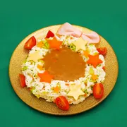 子どもと楽しめる　クリスマスリース風カレー