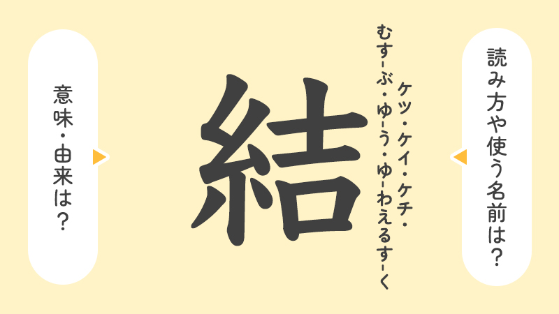 「結」の意味や由来は？名前に込められる思いや名付けの例を紹介！
