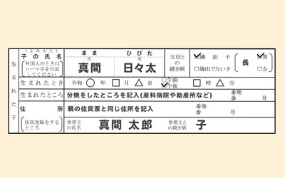 子どもの情報を記入/図